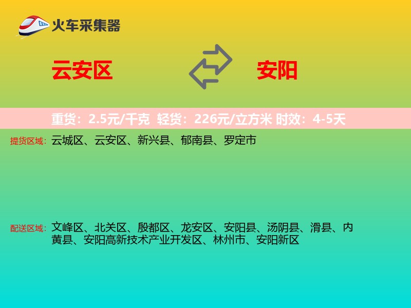 云安区到安阳物流专线