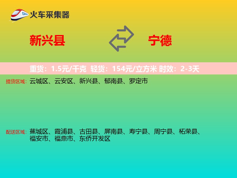 新兴县到宁德物流专线