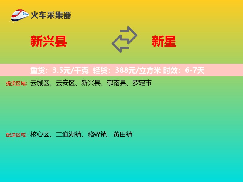 新兴县到新星物流专线