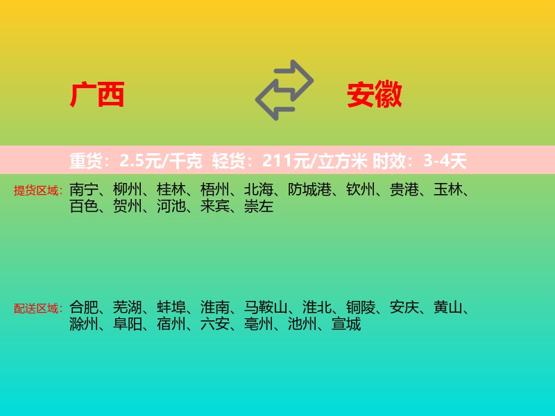 广西到安徽长途搬家