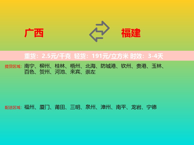 广西到福建长途搬家