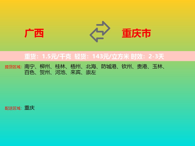 广西到重庆市长途搬家