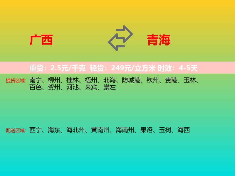 广西到青海长途搬家