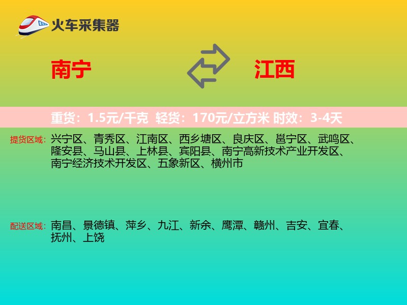 南宁到江西物流专线