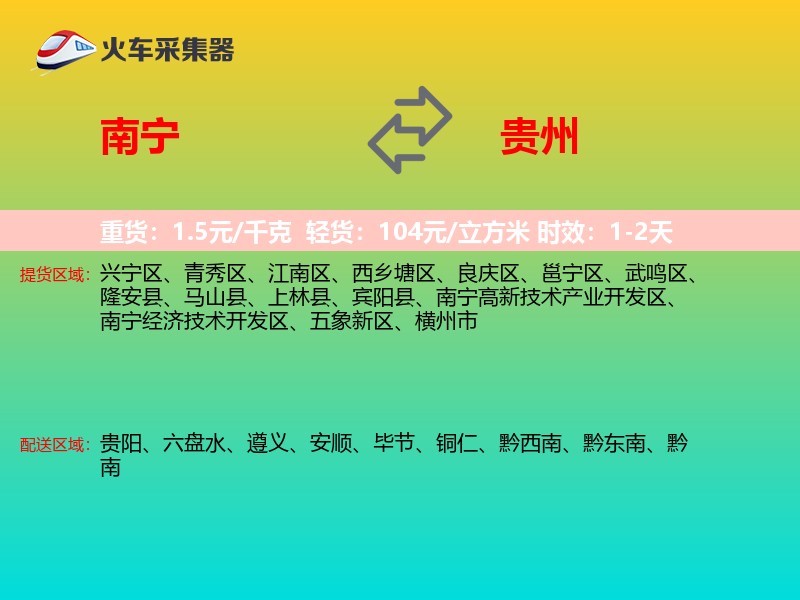 南宁到贵州物流专线