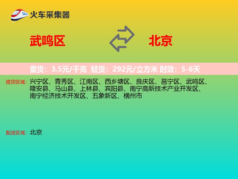 武鸣区到北京长途搬家