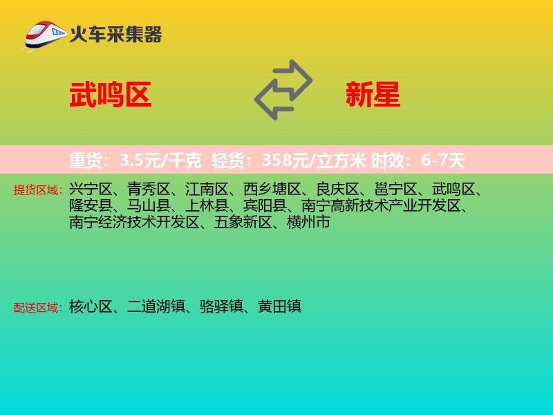 武鸣区到新星物流专线