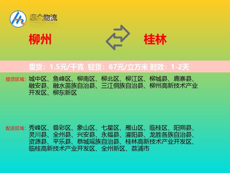 柳州到桂林物流专线