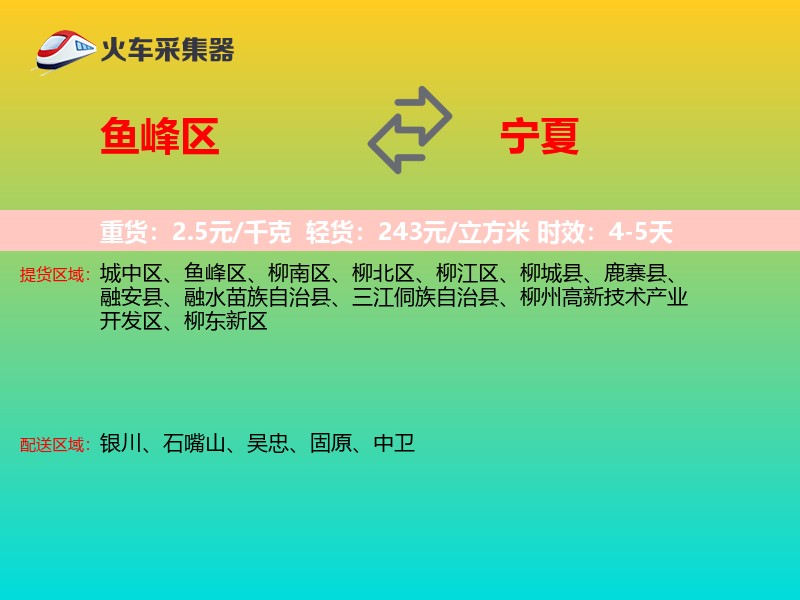 鱼峰区到宁夏长途搬家