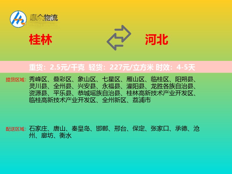 桂林到河北物流专线