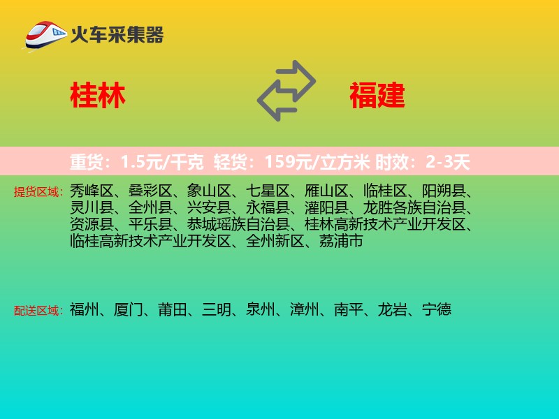 桂林到福建轿车托运