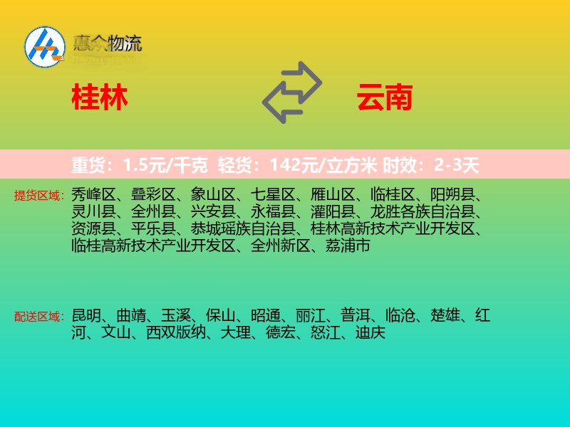 桂林到云南长途搬家