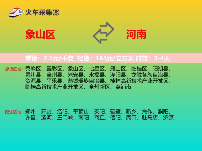 象山区到河南轿车托运