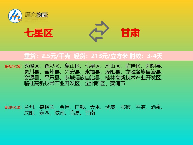 七星区到甘肃长途搬家