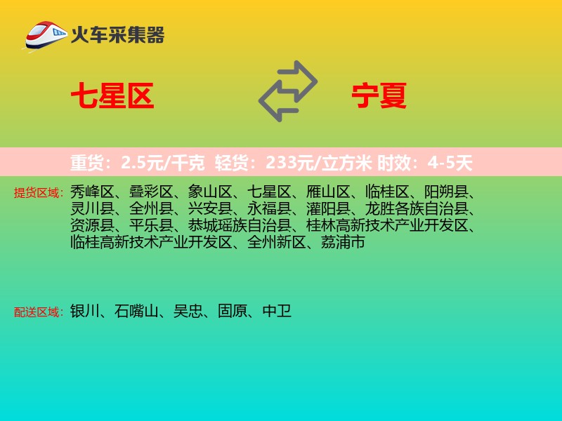 七星区到宁夏长途搬家