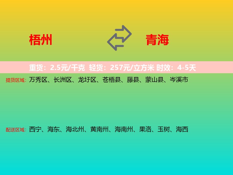梧州到青海长途搬家