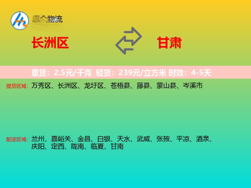 长洲区到甘肃长途搬家