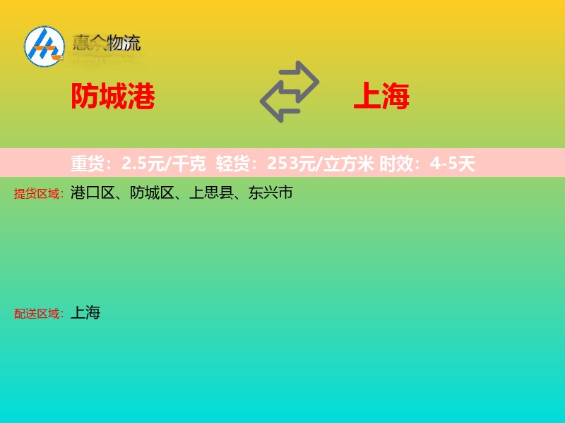 防城港到上海长途搬家