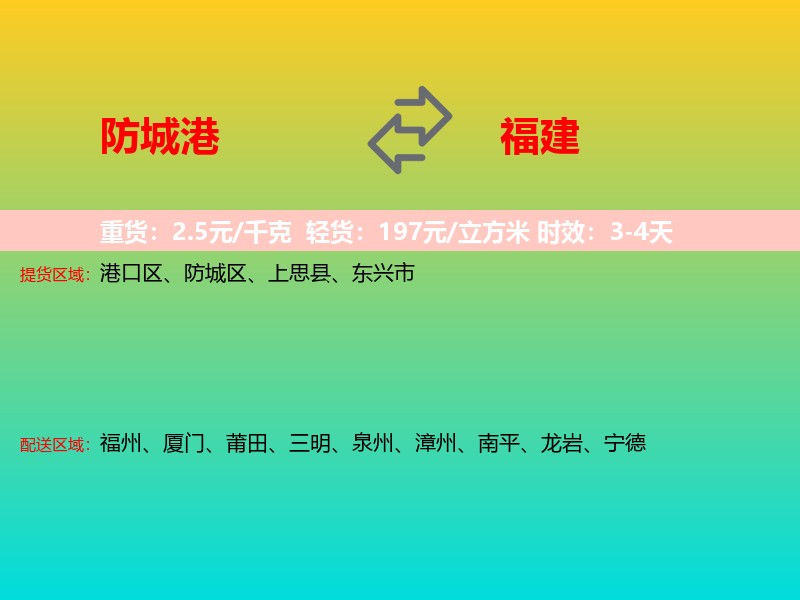 防城港到福建长途搬家