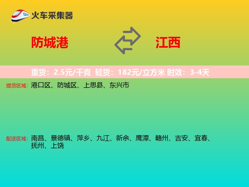 防城港到江西长途搬家