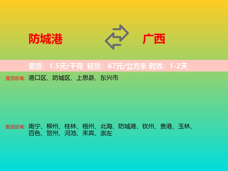 防城港到广西长途搬家
