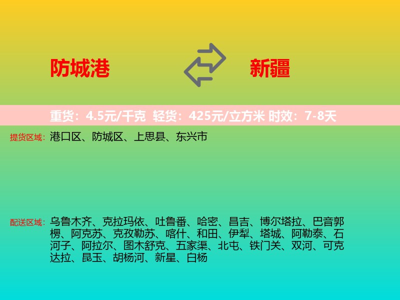 防城港到新疆长途搬家