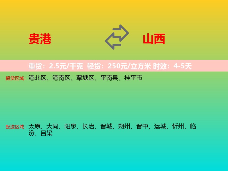 贵港到山西长途搬家