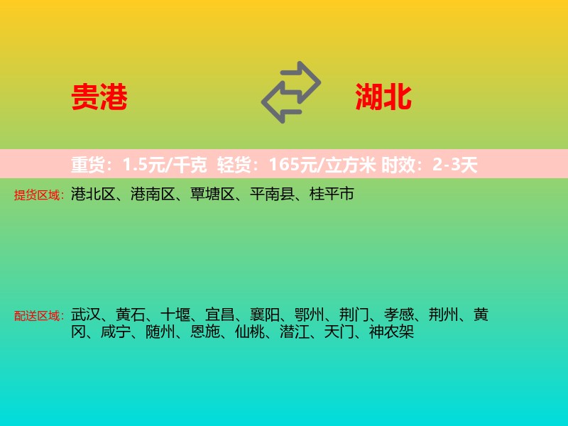 贵港到湖北长途搬家