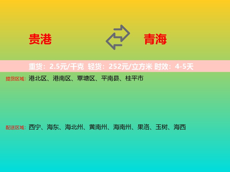 贵港到青海长途搬家