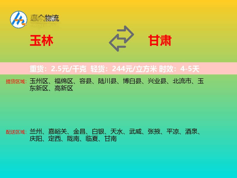玉林到甘肃长途搬家