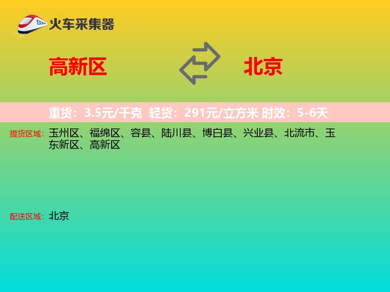 高新区到北京物流专线