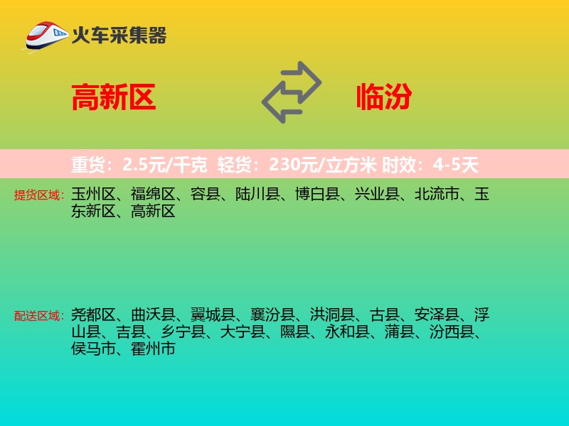 高新区到临汾物流专线