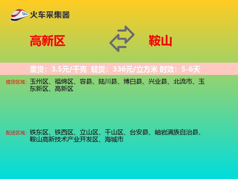 高新区到鞍山物流专线