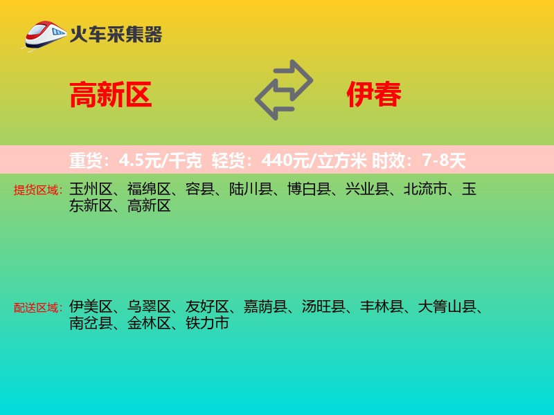 高新区到伊春物流专线