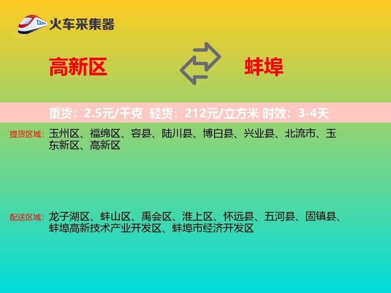 高新区到蚌埠物流专线