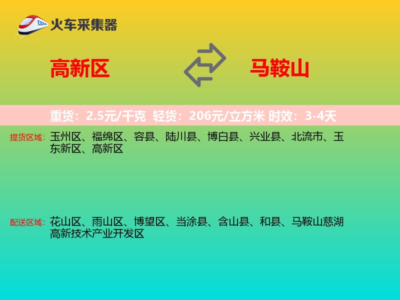 高新区到马鞍山物流专线