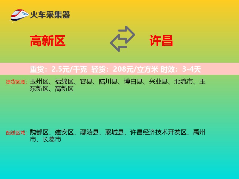 高新区到许昌物流专线