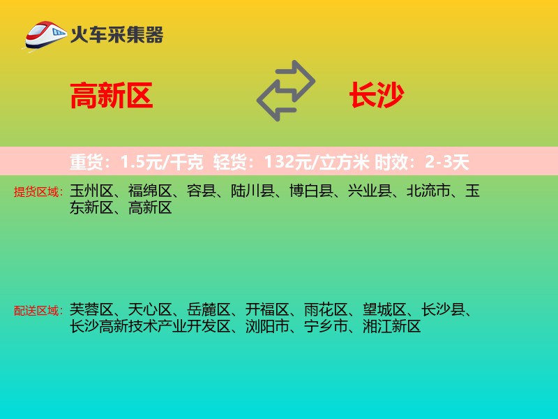 高新区到长沙物流专线
