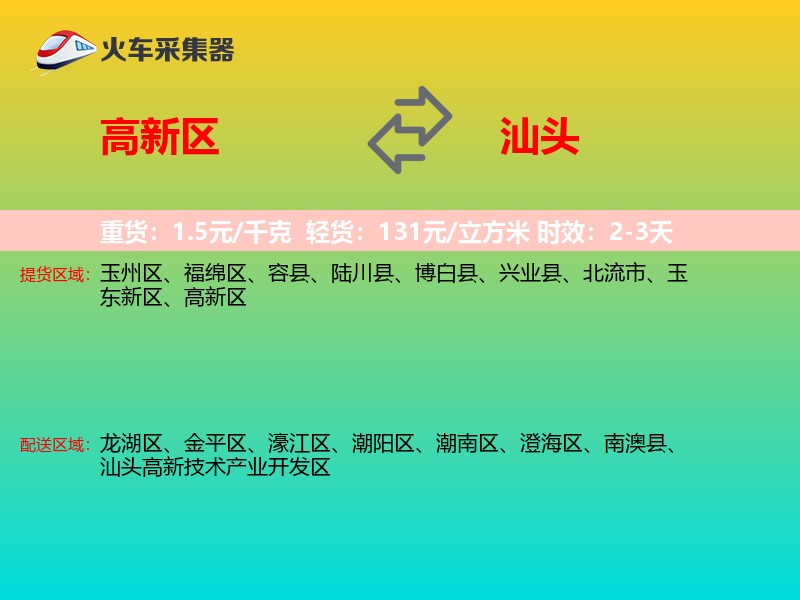 高新区到汕头物流专线