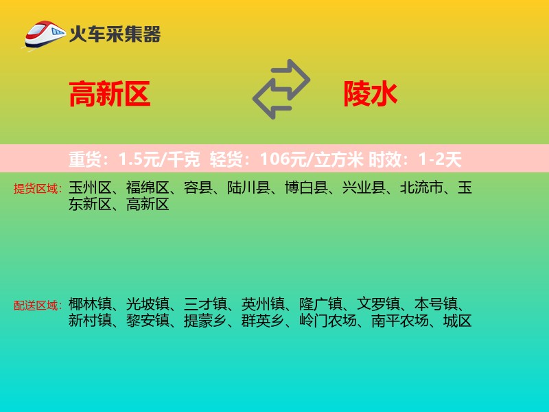 高新区到陵水物流专线