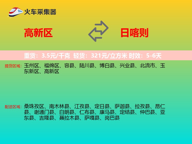 高新区到日喀则物流专线