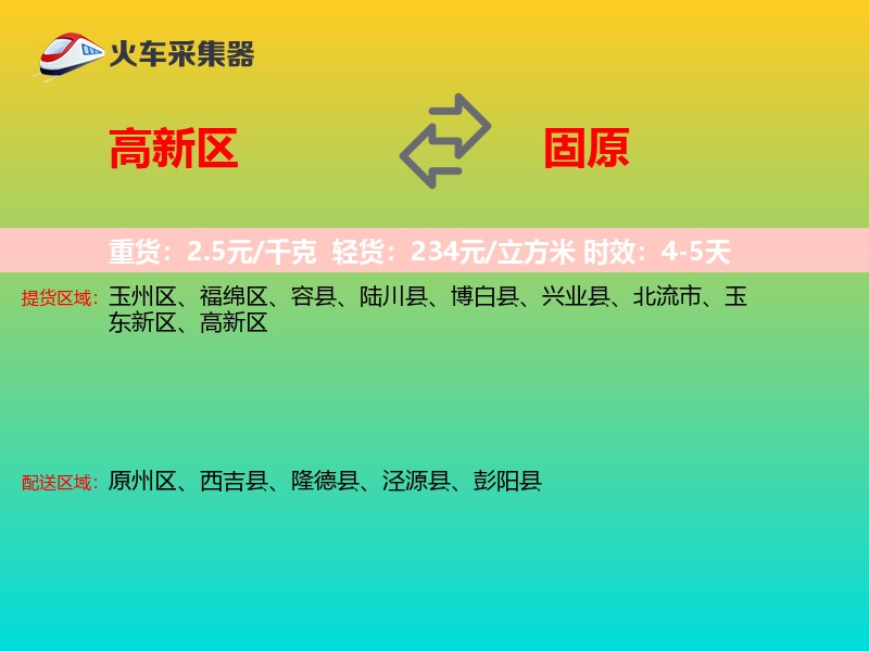 高新区到固原物流专线