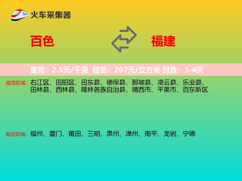 百色到福建物流专线