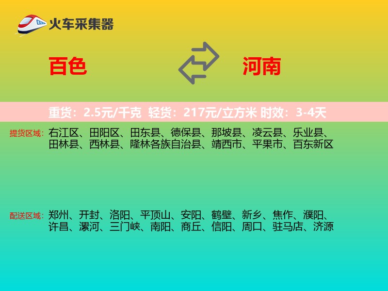 百色到河南轿车托运