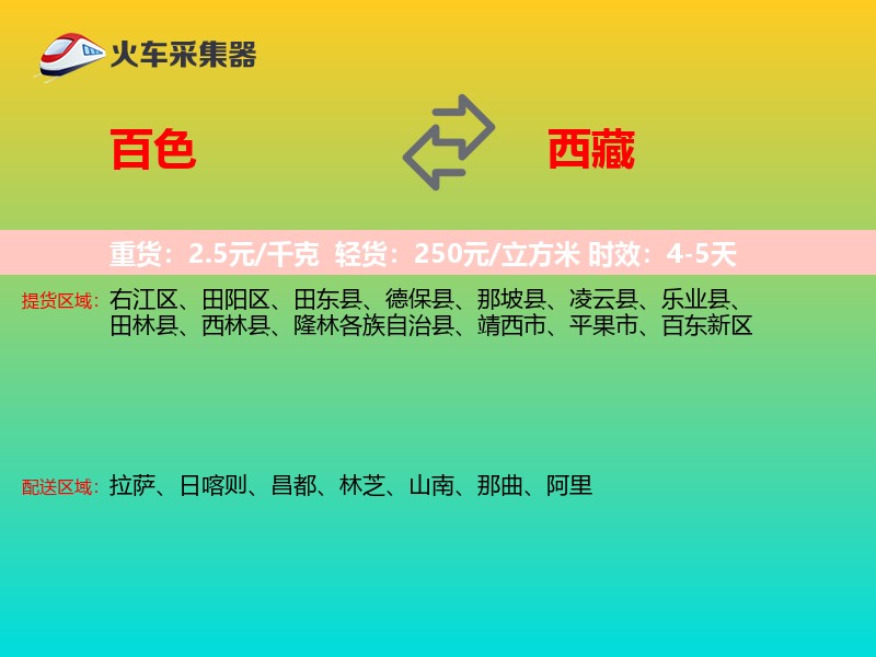 百色到西藏物流专线