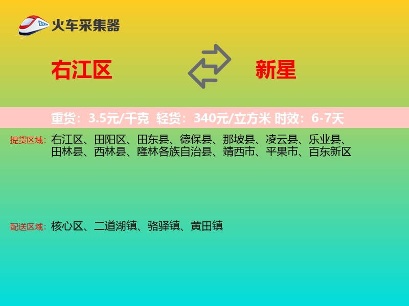 右江区到新星物流专线