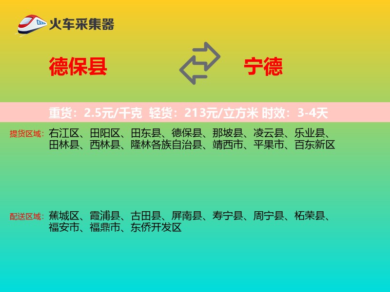 德保县到宁德物流专线