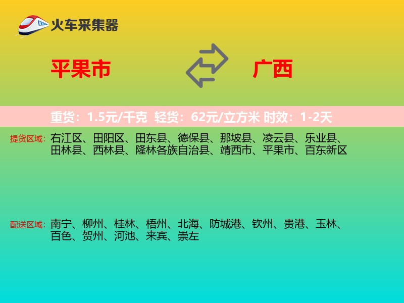 平果市到广西轿车托运