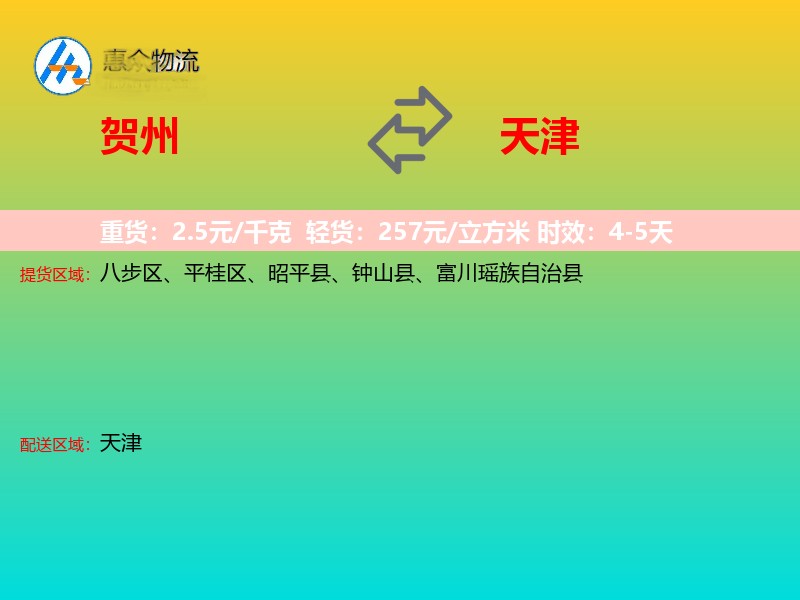 贺州到天津长途搬家