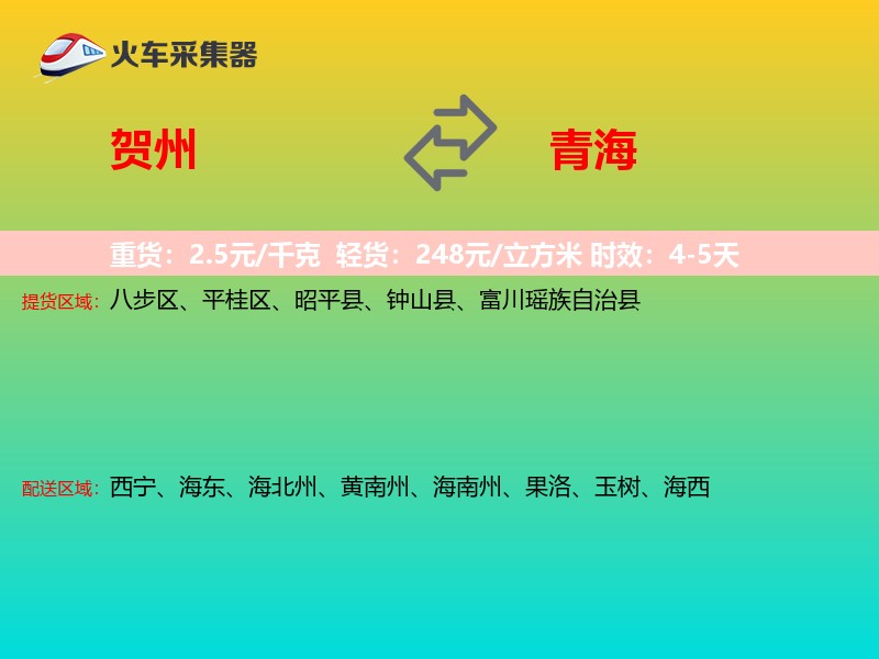 贺州到青海物流专线